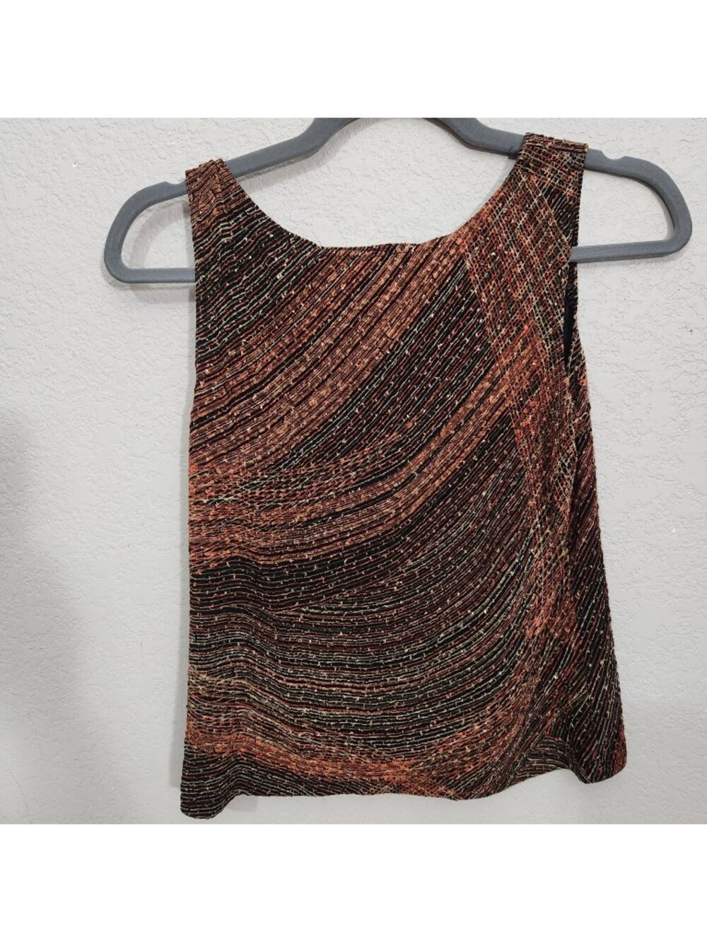 Coldwater Creek Swirl Print Shell PS Acetate/Polyester Blend Sleeveless Top